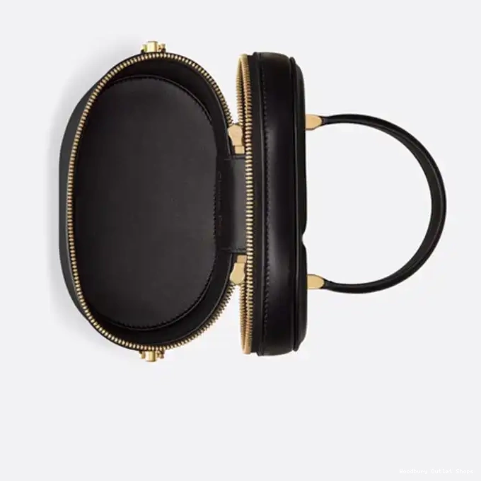 Cheap Calfskin Case Dior Vanity Small CD Black Signature 0327 Hot Sale